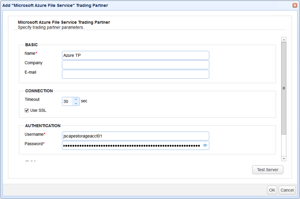 azure trading partner parameters