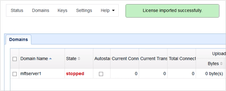 license imported successfully