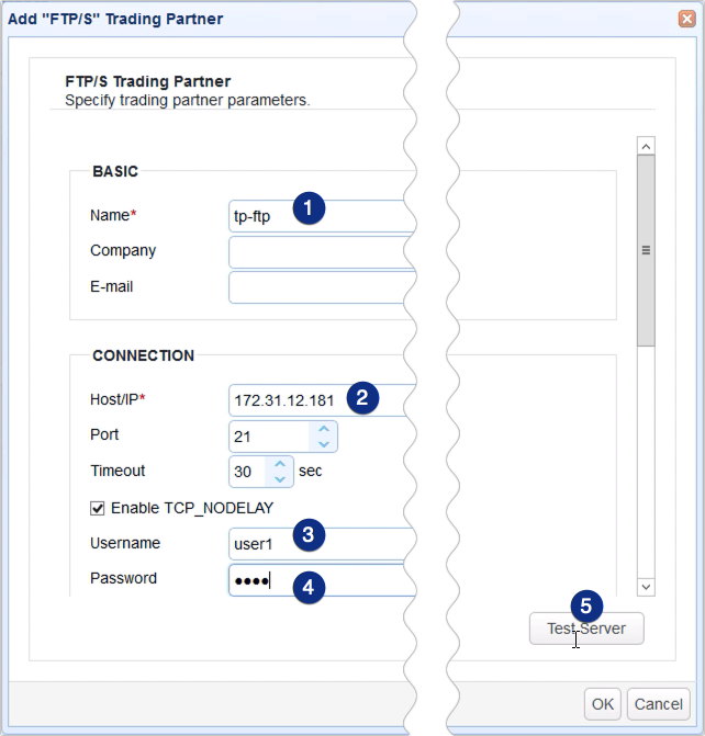 sync remote ftp to s3 - ftps trading partner parameters