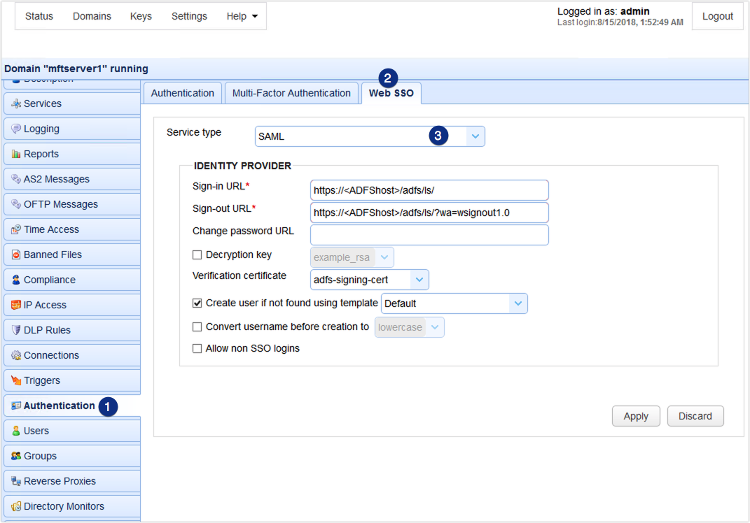 authentication web sso saml