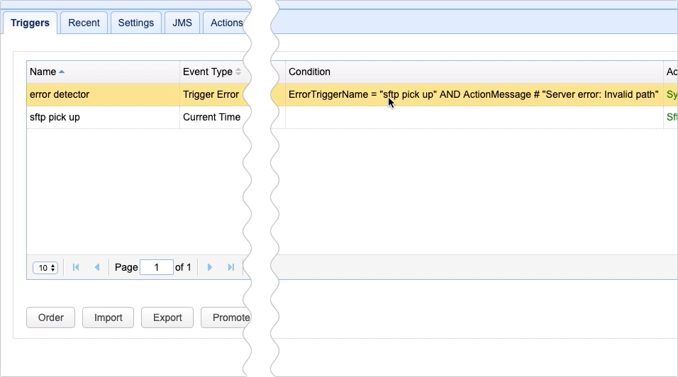 edit error detector trigger