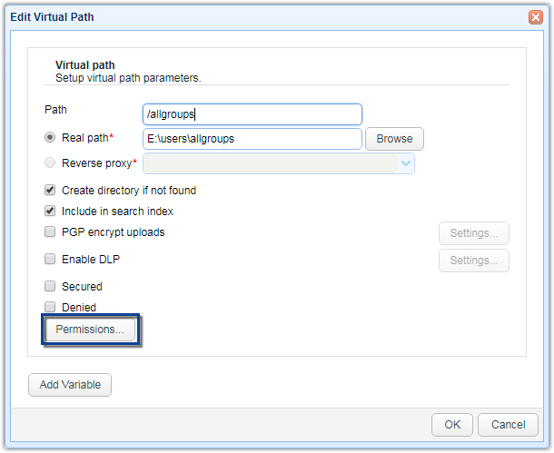 group path permissions mft server