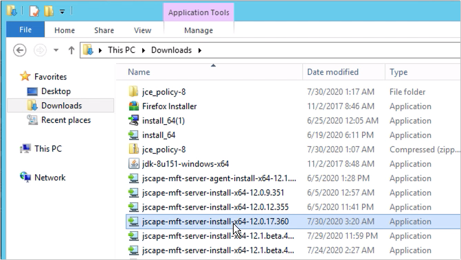 mft server installer on new windows host