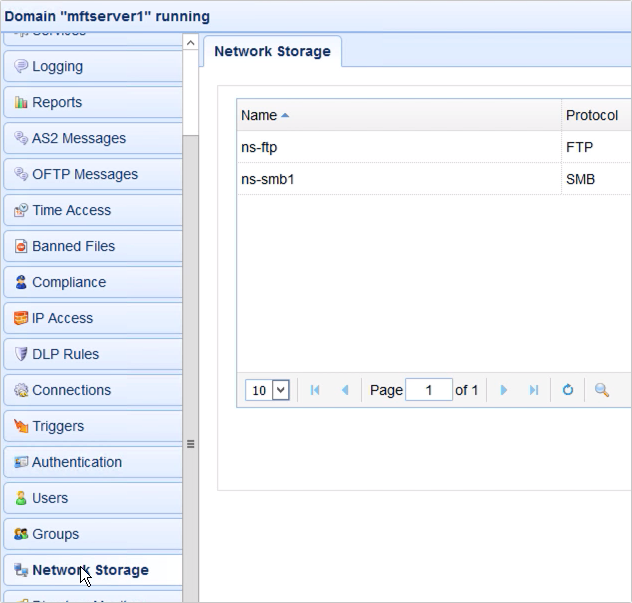 network storage on mft server