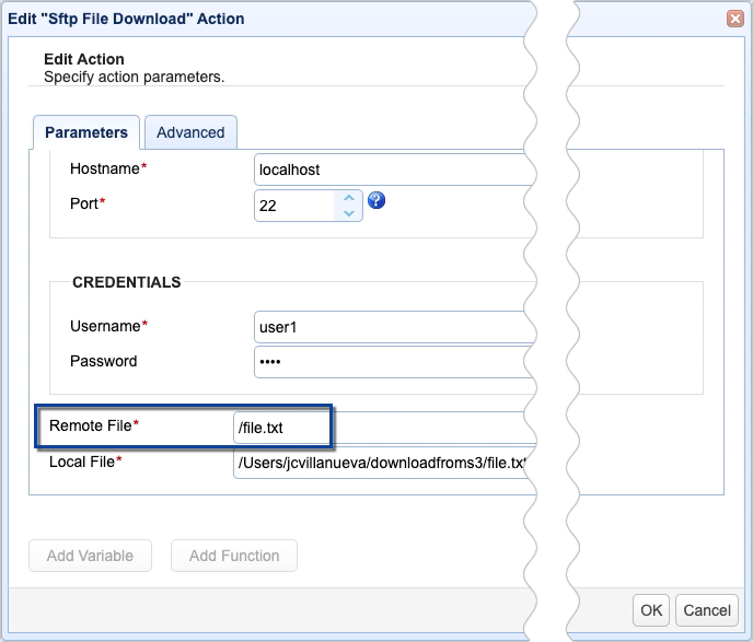 sftp file download action 2