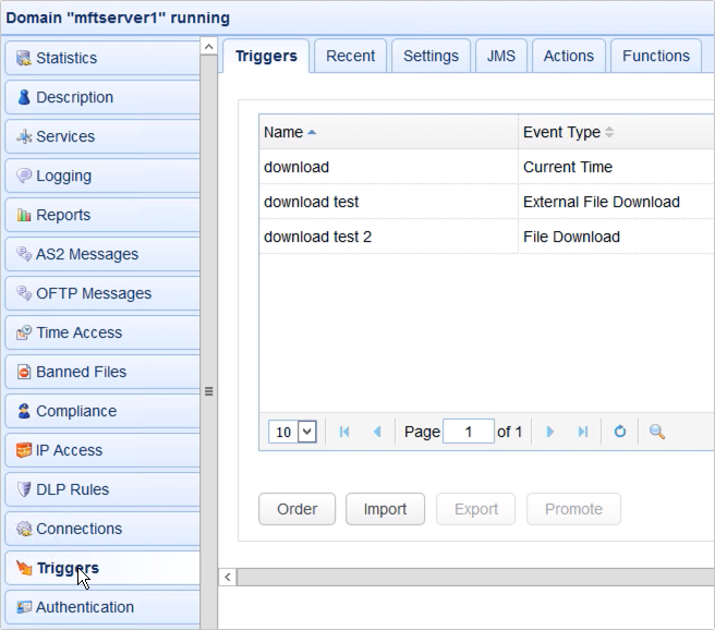 triggers on mft server